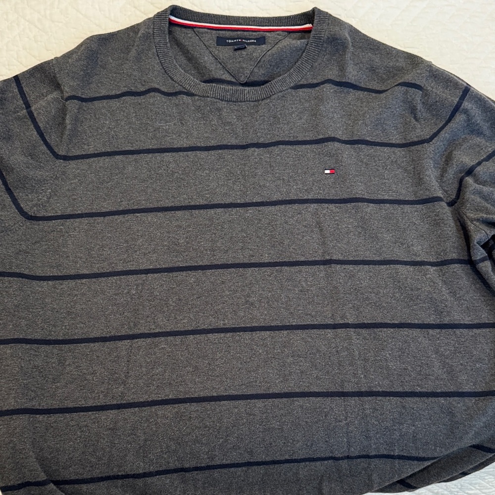 Tommy Hilfiger Charcoal and Navy Striped Pullover